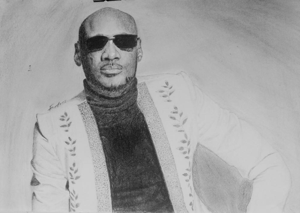 Pencil drawing of Nigerian musician, Tuface idibia